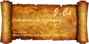 Jakabovics Csongor névjegykártya